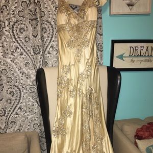 Sue Wong Gold Prom Dress (size 8)